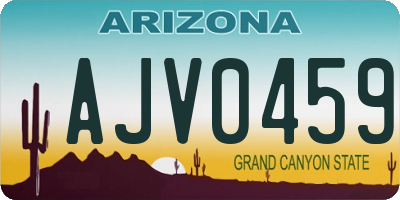 AZ license plate AJV0459