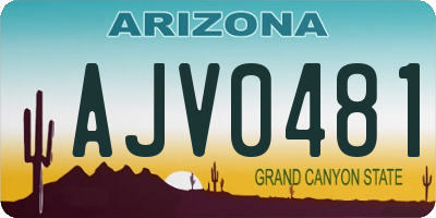 AZ license plate AJV0481