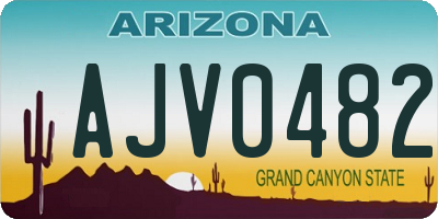 AZ license plate AJV0482