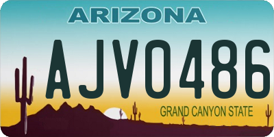 AZ license plate AJV0486