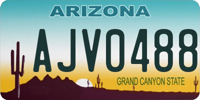 AZ license plate AJV0488