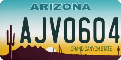 AZ license plate AJV0604