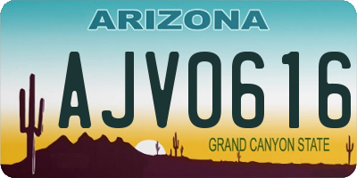 AZ license plate AJV0616