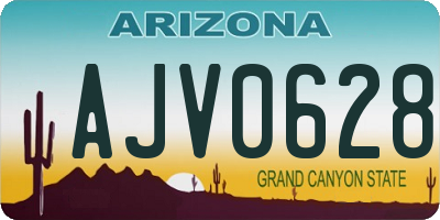AZ license plate AJV0628