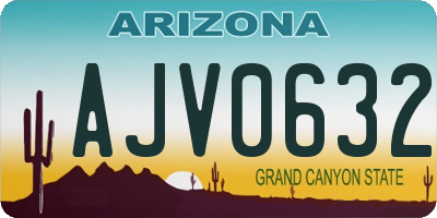 AZ license plate AJV0632