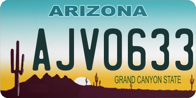 AZ license plate AJV0633