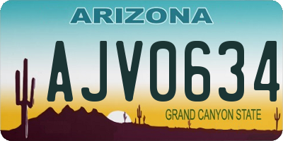 AZ license plate AJV0634