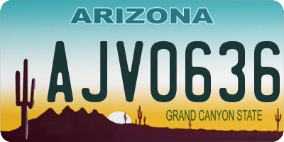 AZ license plate AJV0636