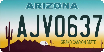 AZ license plate AJV0637