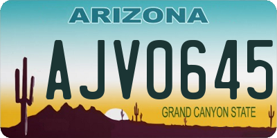 AZ license plate AJV0645