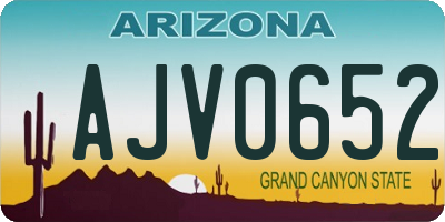 AZ license plate AJV0652