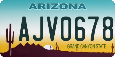 AZ license plate AJV0678