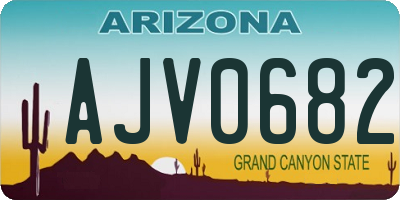 AZ license plate AJV0682