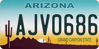 AZ license plate AJV0686