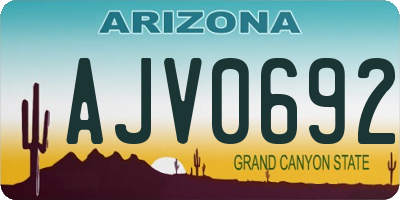 AZ license plate AJV0692