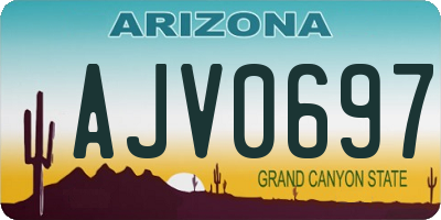 AZ license plate AJV0697