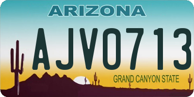 AZ license plate AJV0713