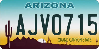 AZ license plate AJV0715