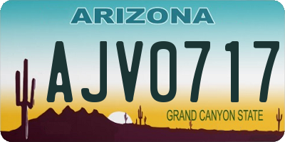 AZ license plate AJV0717