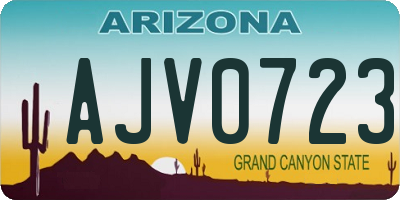 AZ license plate AJV0723