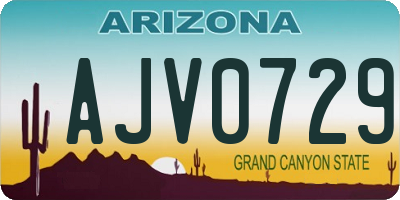 AZ license plate AJV0729