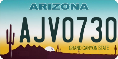 AZ license plate AJV0730