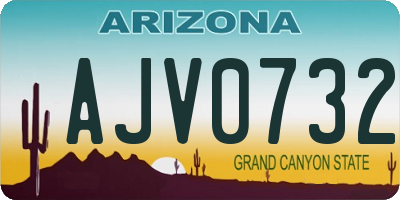 AZ license plate AJV0732