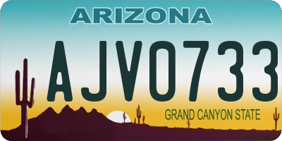 AZ license plate AJV0733