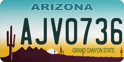 AZ license plate AJV0736