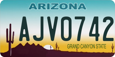 AZ license plate AJV0742