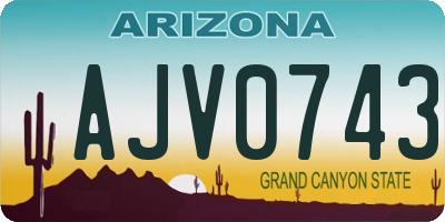 AZ license plate AJV0743