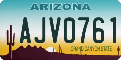 AZ license plate AJV0761