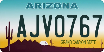 AZ license plate AJV0767