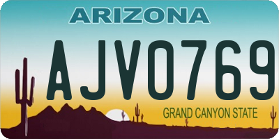 AZ license plate AJV0769