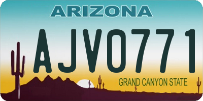 AZ license plate AJV0771