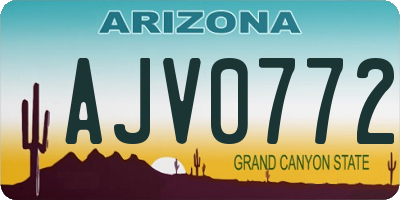 AZ license plate AJV0772