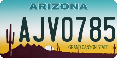 AZ license plate AJV0785