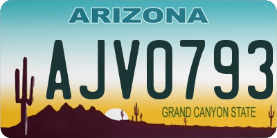 AZ license plate AJV0793