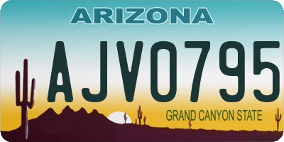 AZ license plate AJV0795