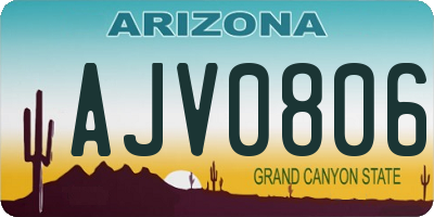 AZ license plate AJV0806