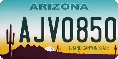 AZ license plate AJV0850