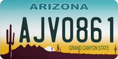 AZ license plate AJV0861