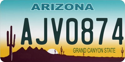 AZ license plate AJV0874