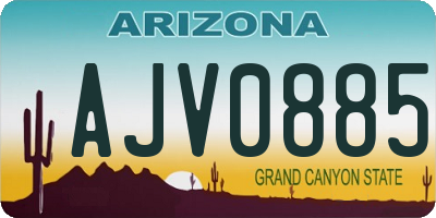 AZ license plate AJV0885