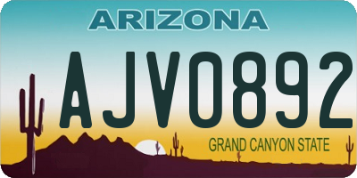 AZ license plate AJV0892