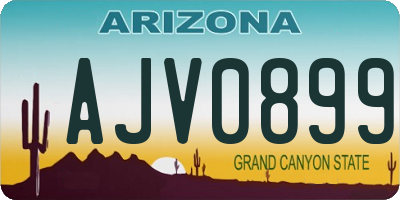 AZ license plate AJV0899