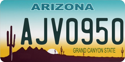 AZ license plate AJV0950