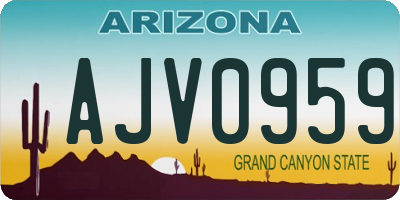 AZ license plate AJV0959
