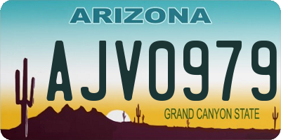AZ license plate AJV0979