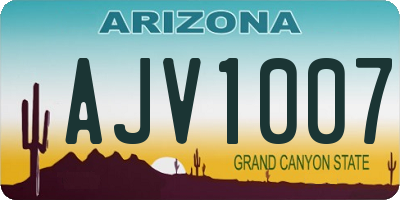 AZ license plate AJV1007